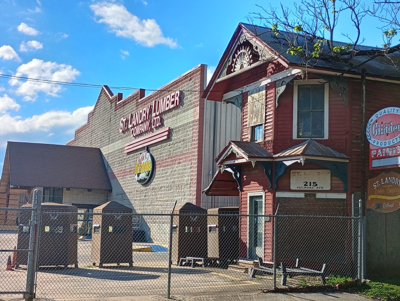 St. Landry Lumber Co, original and new building. 