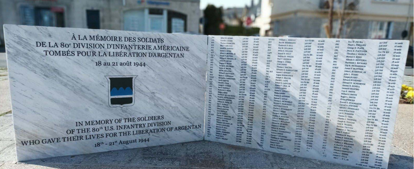 Memorial to 80th Division Soldiers fallen in Argentan, France