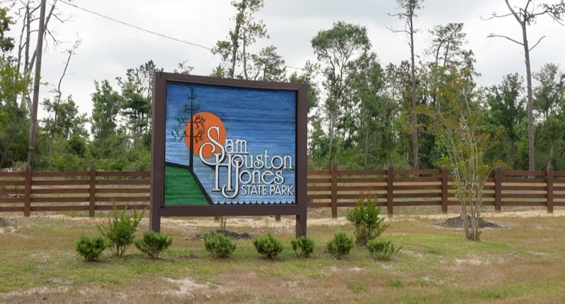 Sam Houston Jones Park Sign off of LA 378