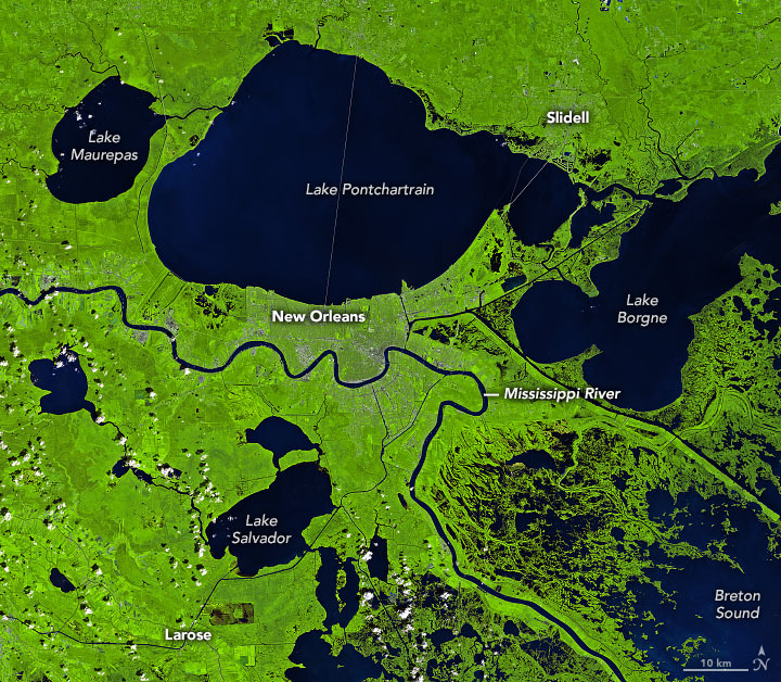 Map of Lake Salvador & Larose