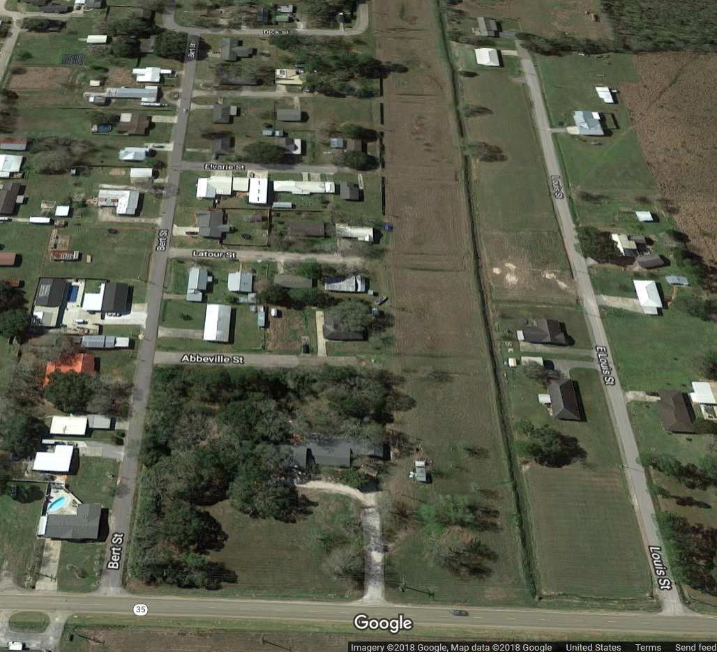 The POW camp in Kaplan was bordered by Highway 35, Bert St, Dick St., and a drainage canal on the north side of town.