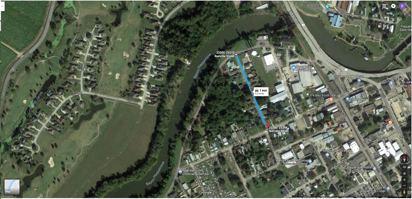 Aerial Satellite View of Iberville Street
