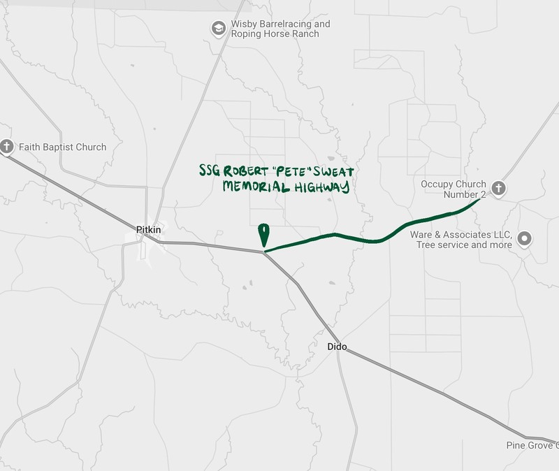 Map of SSG Sweat Memorial Highway