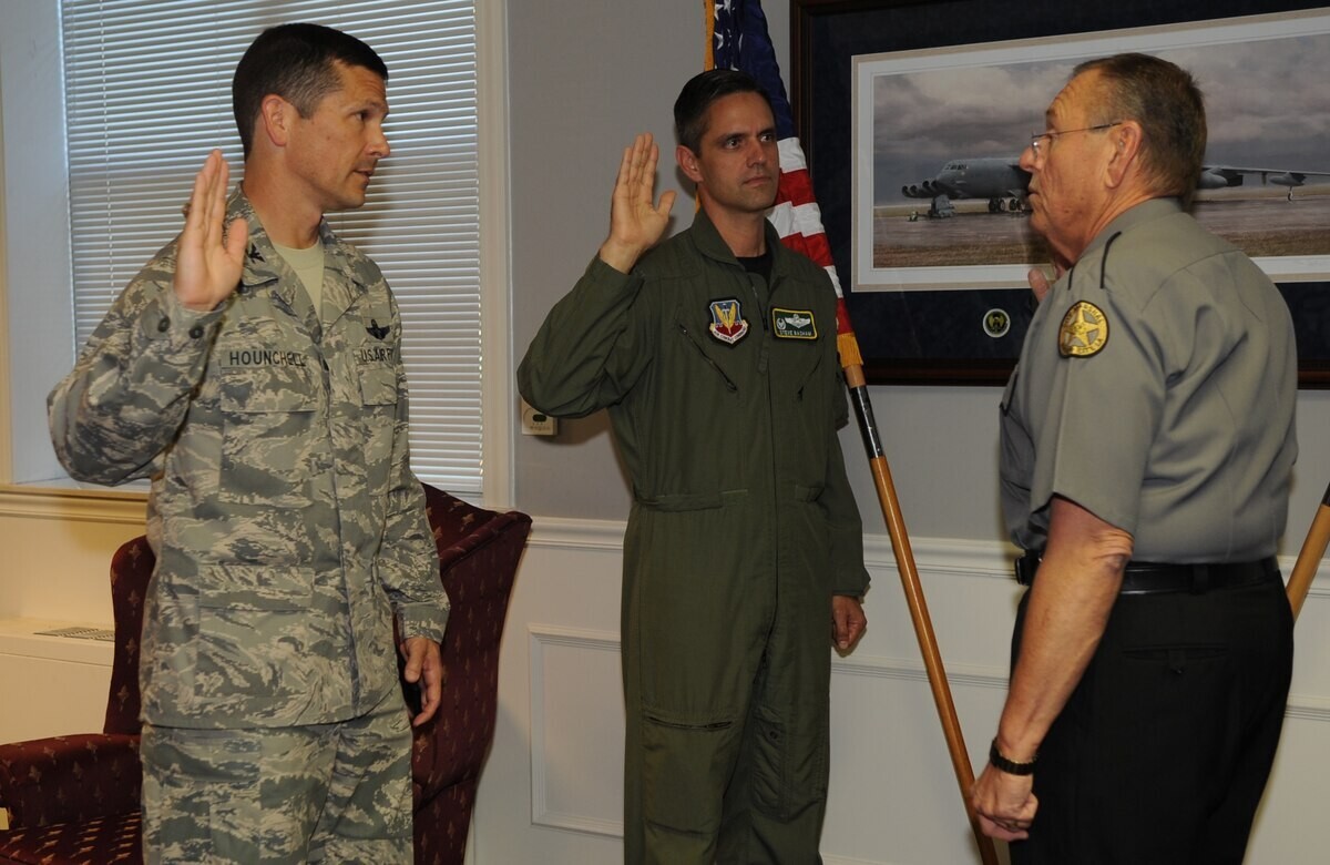 Bossier City Marshal Johnny Wyatt , Col. Steven Basham and Col. Gerald Hounchell