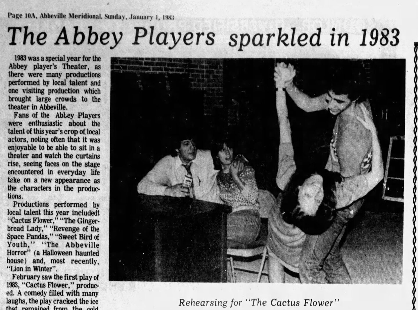 Abbeville Meridional newspaper clipping (01 Jan 1984)