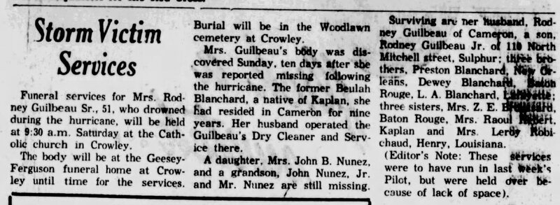 The death of Rodney Guilbeau, Jr.'s mother, Beulah Blanchard