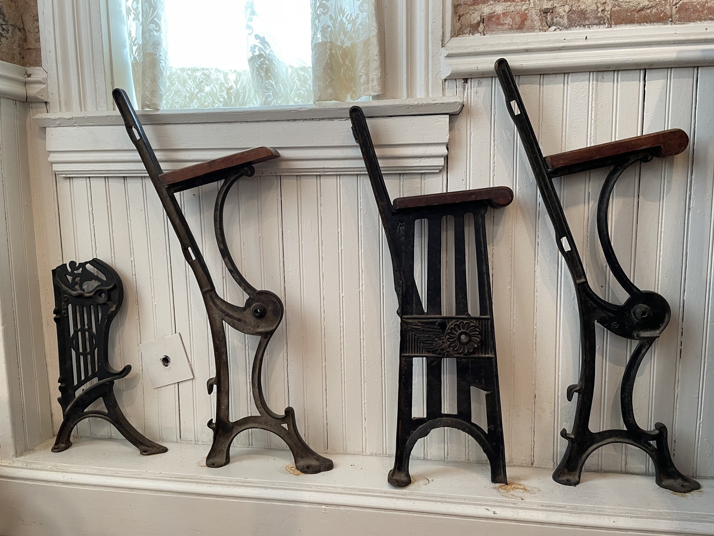 Arm rests of the old seats before restoration