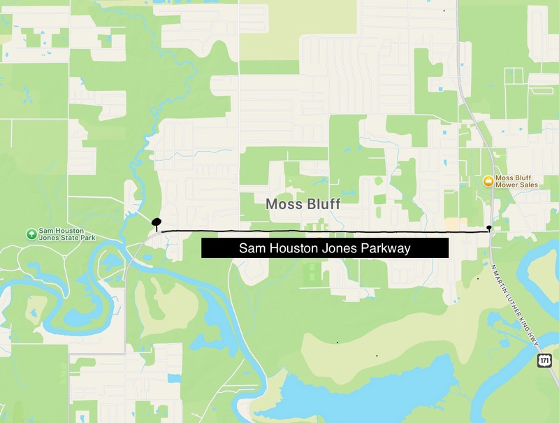 Location of Sam Houston Jones Parkway