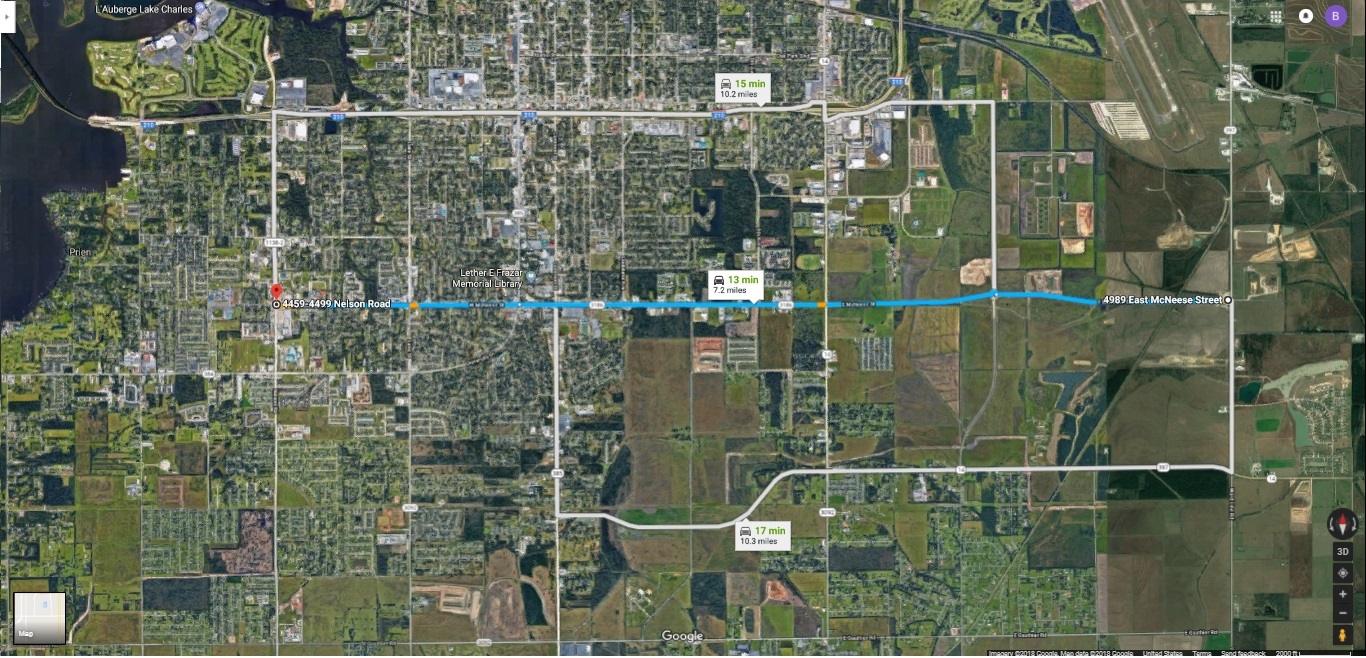 McNeese Street Aerial Satellite View