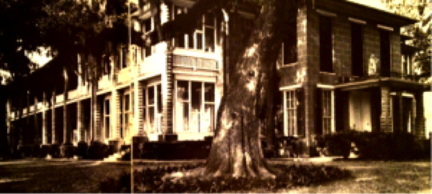 Old vintage pic of the side view of Mount Carmel Academy.