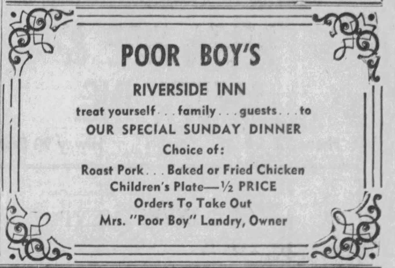 Celebrate the Lord's Day at Poor Boy's Riverside Inn!