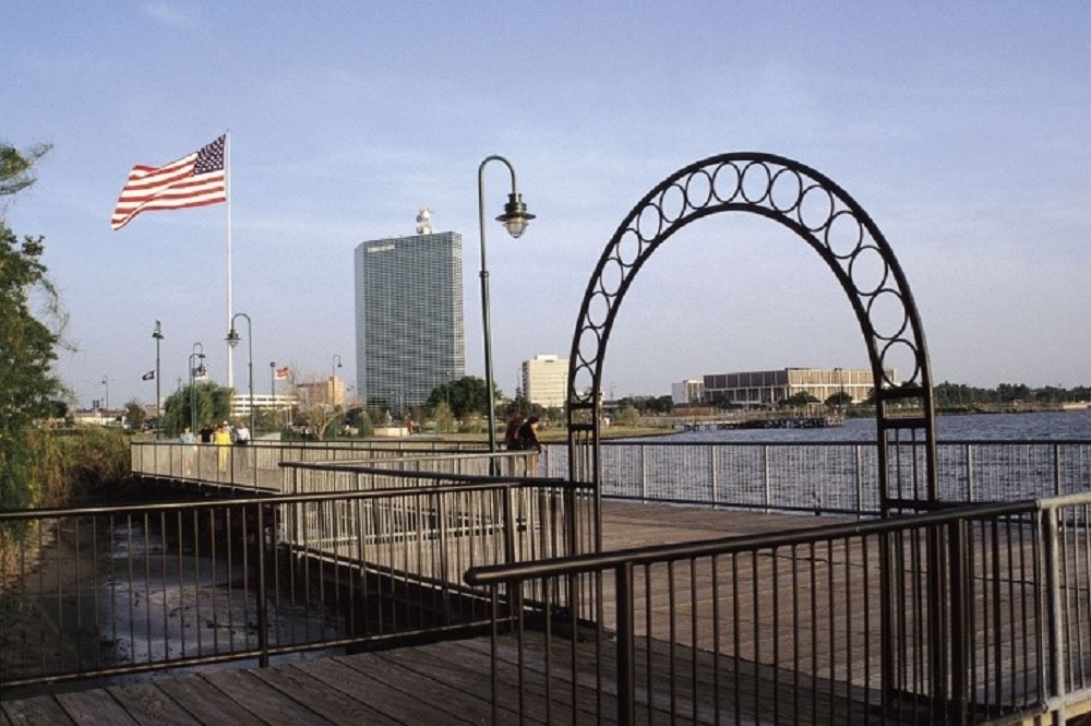 The Lake Charles boardwalk.