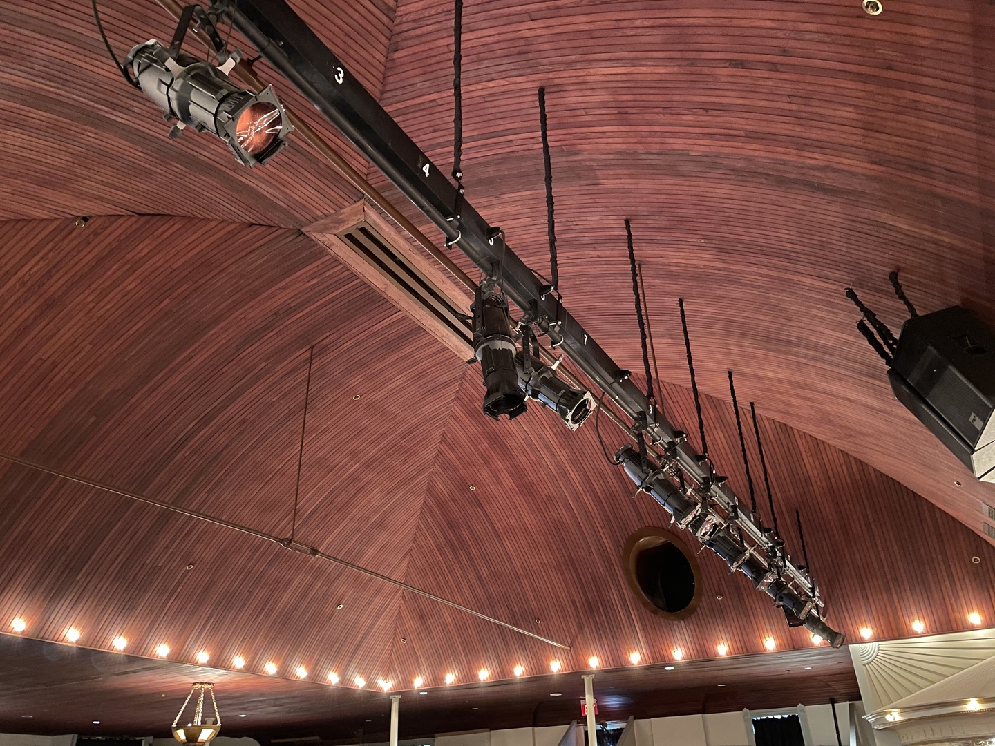 Roof of the stage with lights