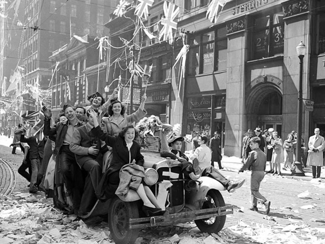 VE Celebrations in Canada after Germany surrendered