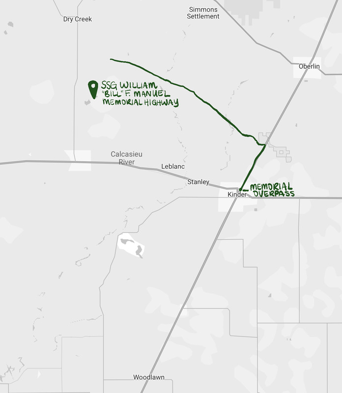 Map of memorial highway and overpass